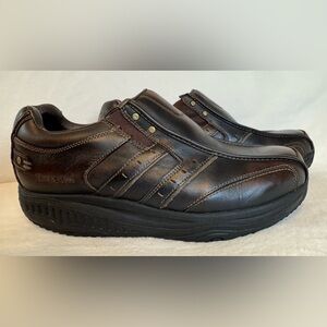 Skechers Men's Brown Leather Rocker Shape-Ups Toning Athletic Shoes Size 10 Wide